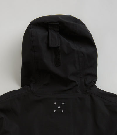 Pop Trading Company Big Pocket Hooded Jacket - Black / Navy Check