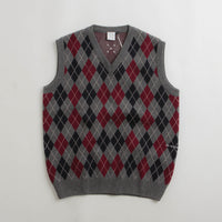 Pop Trading Company Burlington Knitted Spencer Vest - Charcoal / Multi thumbnail