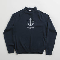 Pop Trading Company Captain Knitted Crewneck Sweatshirt - Navy thumbnail