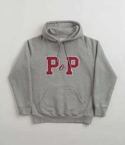Pop Trading Company College P Hoodie in Grey Heather