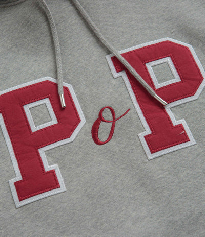 Pop Trading Company College P Hoodie in Grey Heather