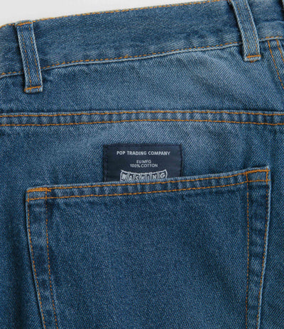 Pop Trading Company DRS Denim Seam Pants in Washed Denim