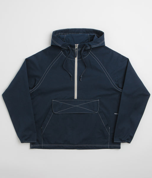 Pop Trading Company DRS Hooded Halfzip Jacket - Navy | flatspot
