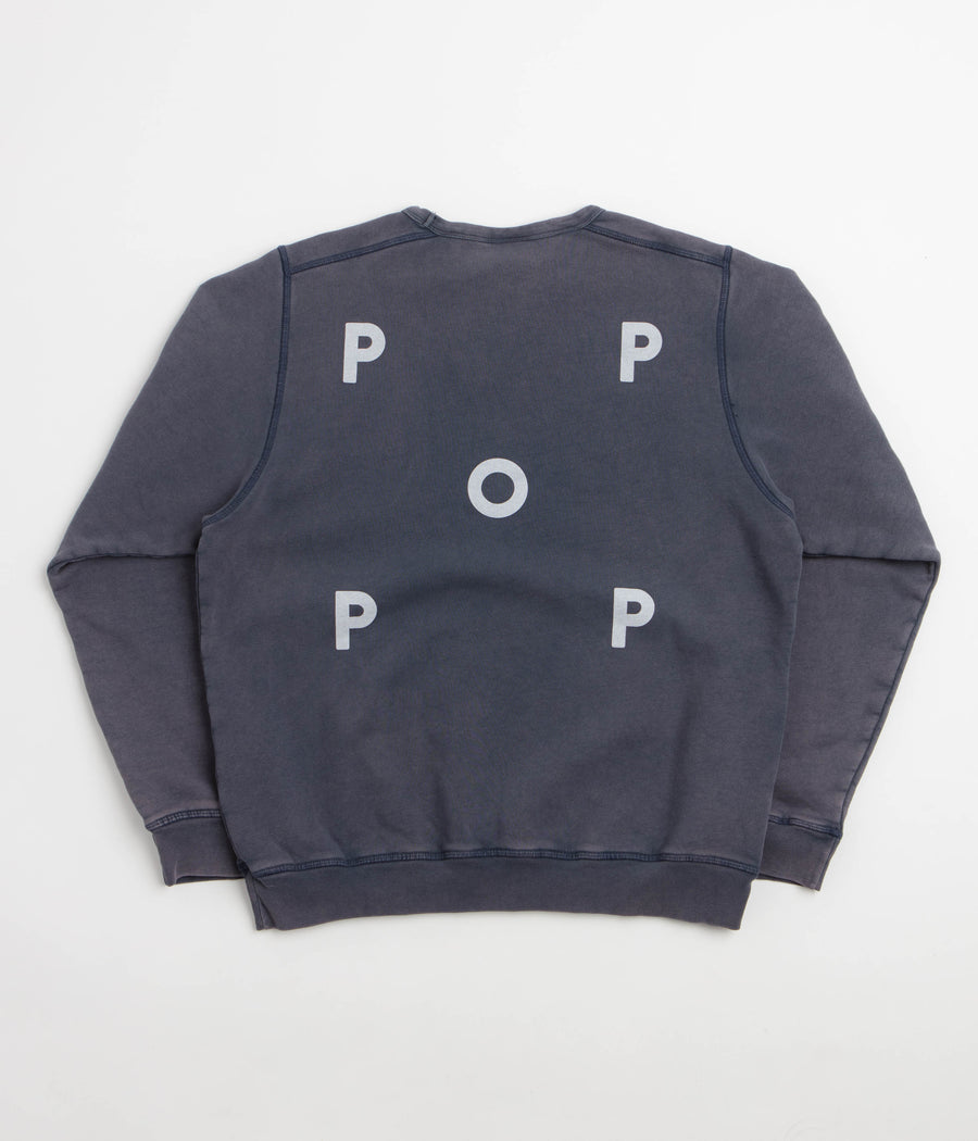 Pop Trading Company Logo Crewneck Sweatshirt - Washed Navy