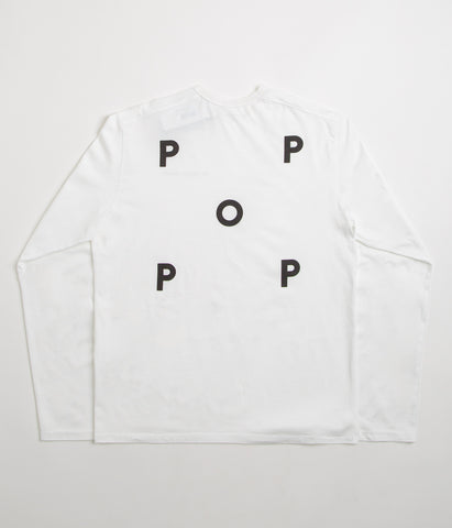 Pop Trading Company Logo Long Sleeve T-Shirt - White / Black
