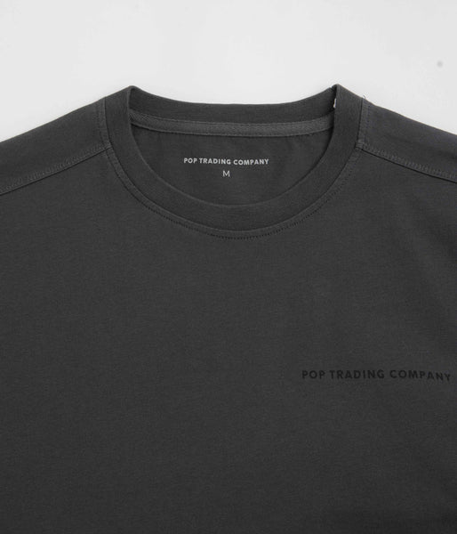 Pop Trading Company Logo T-Shirt - Anthracite / Black | flatspot