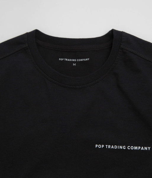 Pop Trading Company Logo T-Shirt - Black / White | flatspot