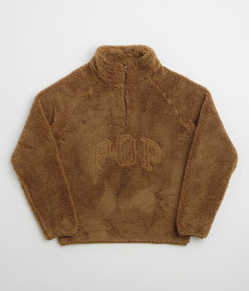 Pop Trading Company Polar 1/2 Zip Fleece Sweatshirt - Bison