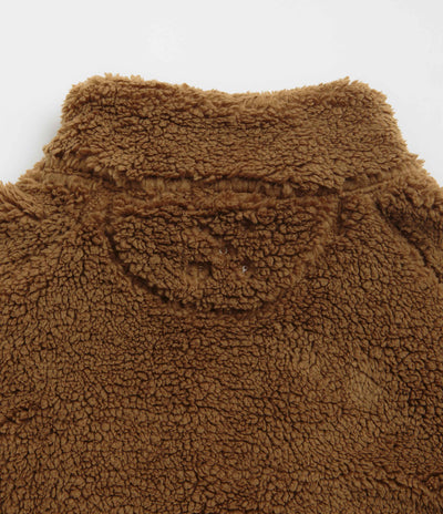 Pop Trading Company Polar 1/2 Zip Fleece Sweatshirt in Bison