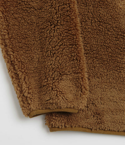 Pop Trading Company Polar 1/2 Zip Fleece Sweatshirt in Bison