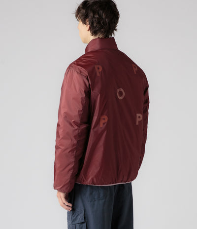 Pop Trading Company Quilted Reversible Puffer Jacket - Mesa Rose / Fired Brick