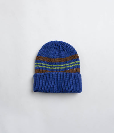 Pop Trading Company Striped Beanie - Blue