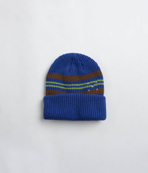 Pop Trading Company Striped Beanie - Blue