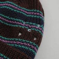 Pop Trading Company Striped Beanie - Delicioso / Peacock Green thumbnail