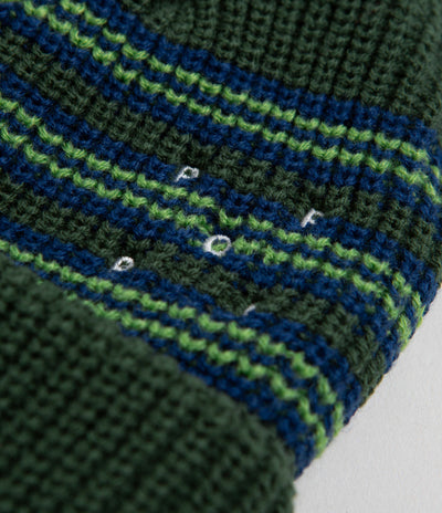 Pop Trading Company Striped Beanie - Green