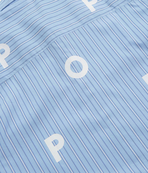 Pop Trading Company Striped Logo Shirt - Blue | flatspot