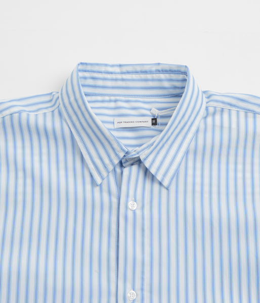 Pop Trading Company Striped Logo Shirt - White | flatspot