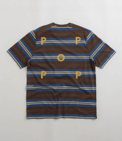 Pop Trading Company Striped Logo T-Shirt - Delicioso / Multi