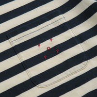 Pop Trading Company Striped Pocket T-Shirt - Navy / Off White thumbnail