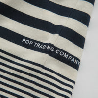 Pop Trading Company Striped Pocket T-Shirt - Navy / Off White thumbnail