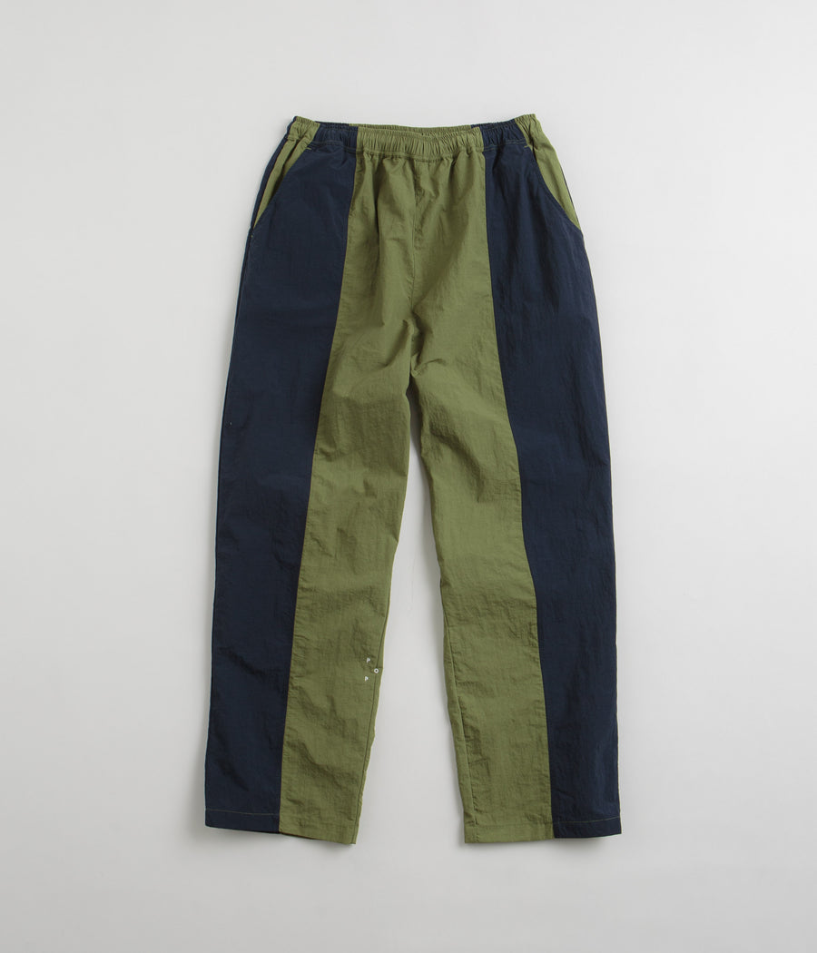 Pop Trading Company Two Tone Football Pants - Loden Green / Navy