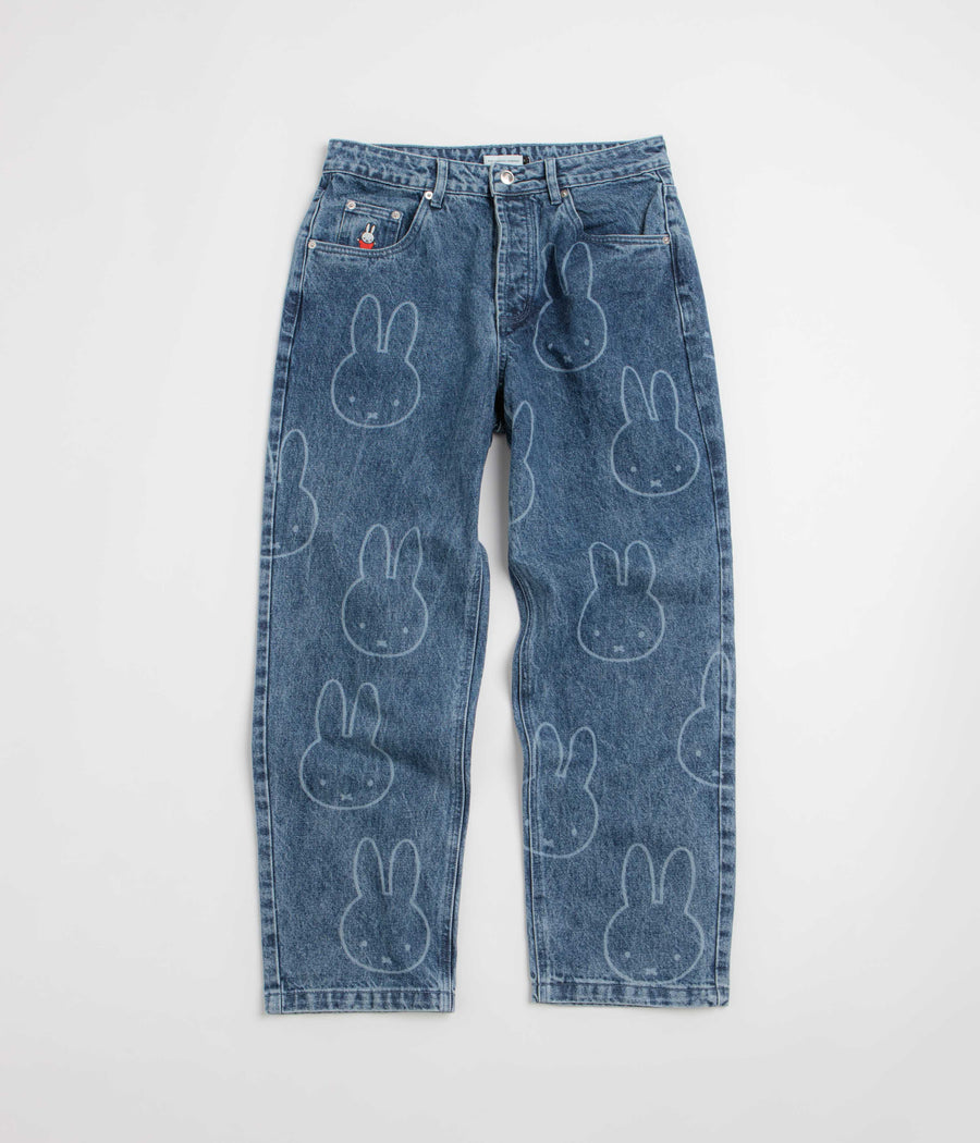 Pop Trading Company x Miffy Pattern DRS Denim Pants - Stonewashed