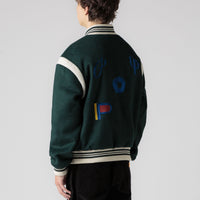 Pop Trading Company x Parra Varsity Jacket - Pine Green thumbnail