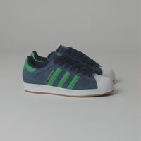 Adidas Superstar ADV Shoes in Collegiate Navy and Green / FTWR White thumbnail