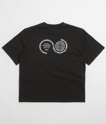 Purple Mountain Observatory Globe T-Shirt - Black / White | flatspot