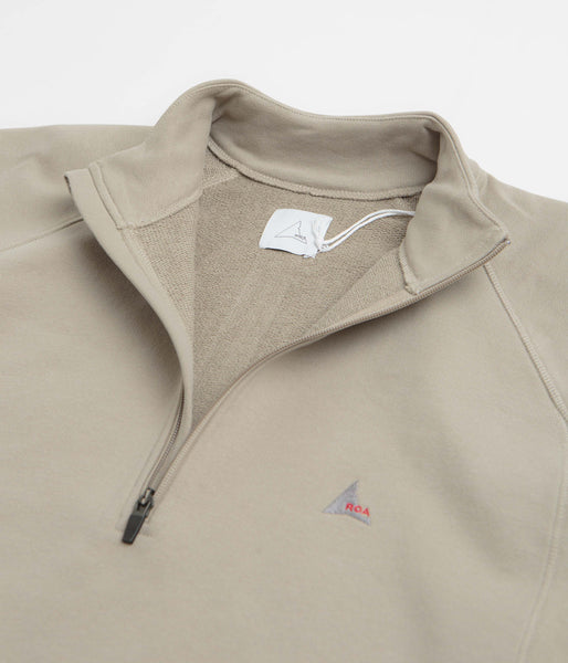 ROA Heavy Half Zip Sweatshirt - Taupe | flatspot