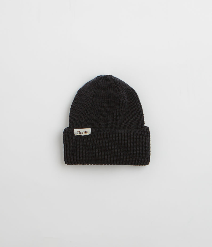 Roma Merino Knit Beanie - Black