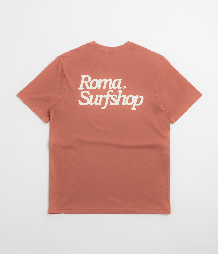 Roma Surfshop T-Shirt in Brick and Cream