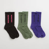 Salomon Everyday Crew Socks (3 Pack) - Liberty / Black / Deep Lichen Green thumbnail