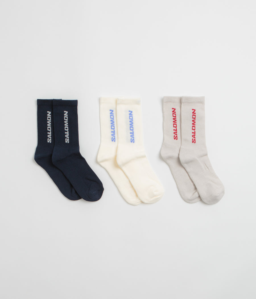 Salomon Everyday Crew Socks (3 Pack) - Spellbound / Vanilla Ice / Lunar Rock