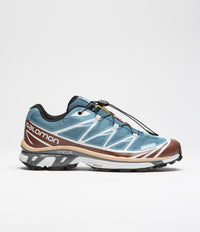 Salomon XT-6 Shoes in Aegean Blue and Tortoise Shell / Hazelnut