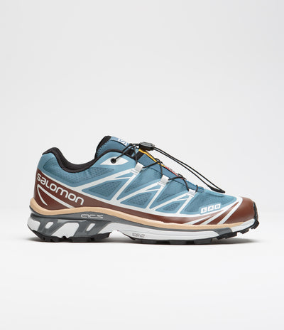 Salomon XT-6 Shoes in Aegean Blue and Tortoise Shell / Hazelnut
