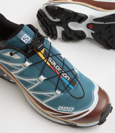 Salomon XT-6 Shoes in Aegean Blue and Tortoise Shell / Hazelnut