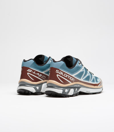 Salomon XT-6 Shoes in Aegean Blue and Tortoise Shell / Hazelnut