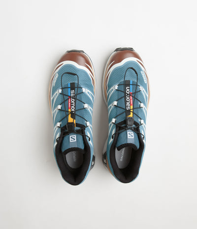 Salomon XT-6 Shoes in Aegean Blue and Tortoise Shell / Hazelnut