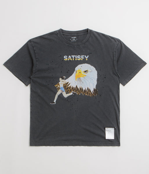 SATISFY Eagle Runner SS T-Shirt Tシャツ　半袖 Satisfy MothTech Eagle T-Shirt - Aged Black | flatspot