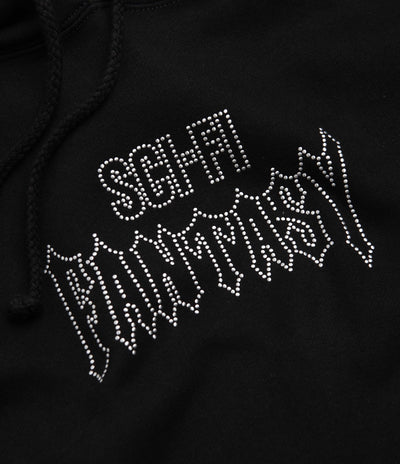 Sci-Fi Fantasy Biker Studded Hoodie in Black