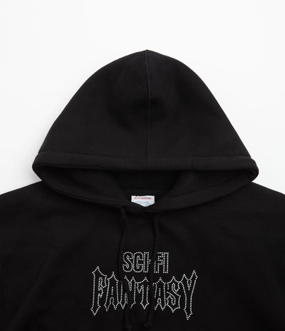 Sci-Fi Fantasy Biker Studded Hoodie in Black