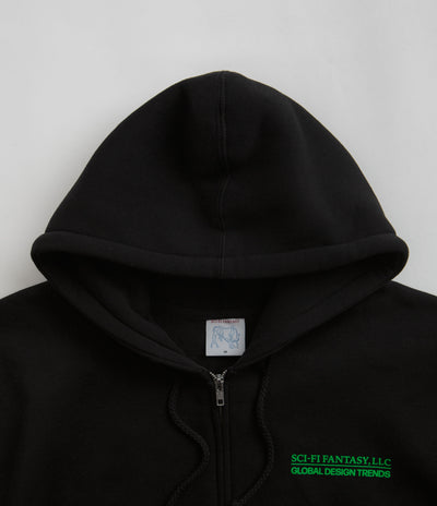 Sci-Fi Fantasy Design Trends Zip Up Hoodie in Black