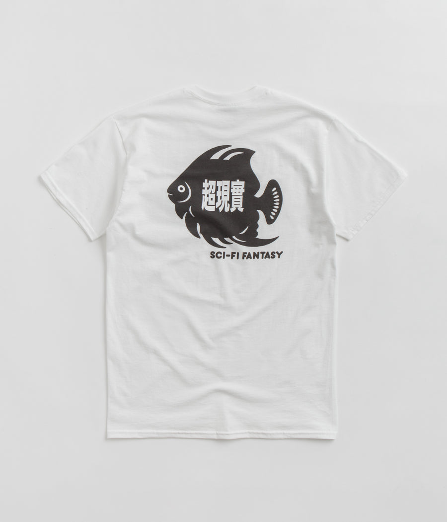 Sci-Fi Fantasy Fish Pocket T-Shirt - White
