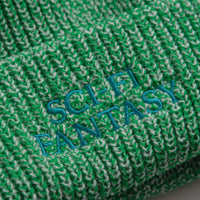 Sci-Fi Fantasy Mixed Yarn Logo Beanie - Green / Cream thumbnail