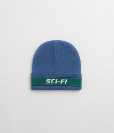 Sci-Fi Fantasy Striped Logo Beanie - Blue