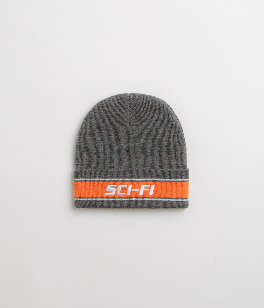 Sci-Fi Fantasy Striped Logo Beanie in Heather