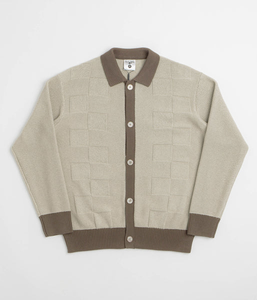 Service Works Check Panel Cardigan - Mushroom | flatspot