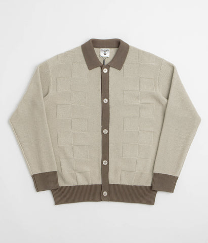 Service Works Check Panel Cardigan - Mushroom | Flatspot