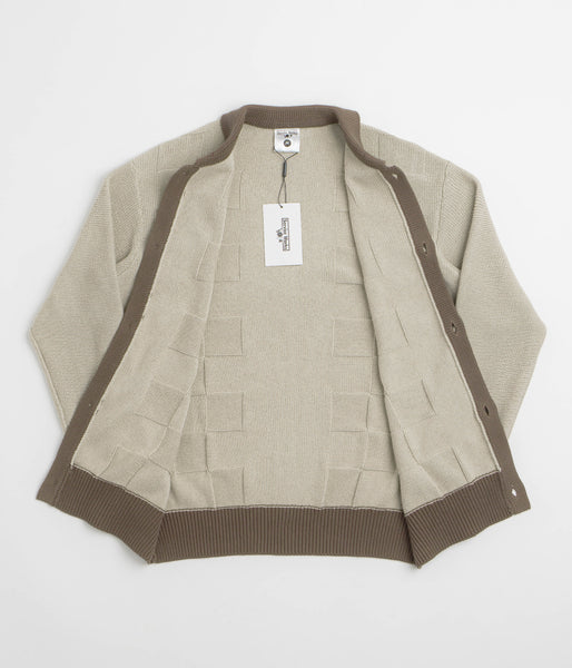 Service Works Check Panel Cardigan - Mushroom | flatspot